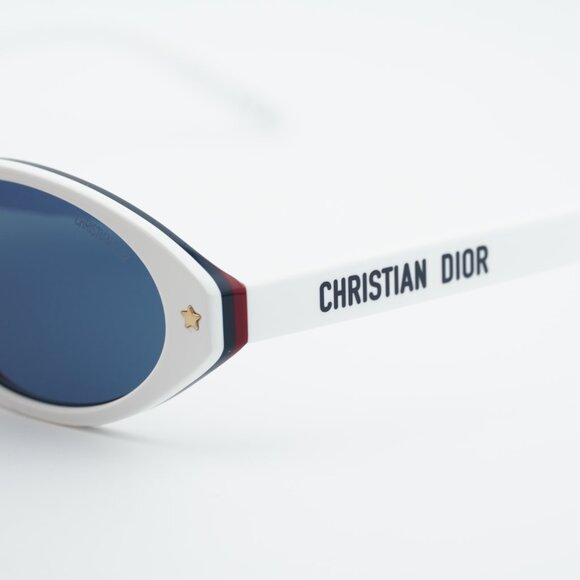 Dior DIORPACIFIC R1F 50B0 Sunglasses White Oval Frame, Blue Lenses main image 10